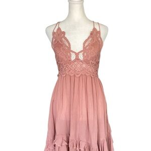 Free People Elegant Lace Rose Intimate Dress